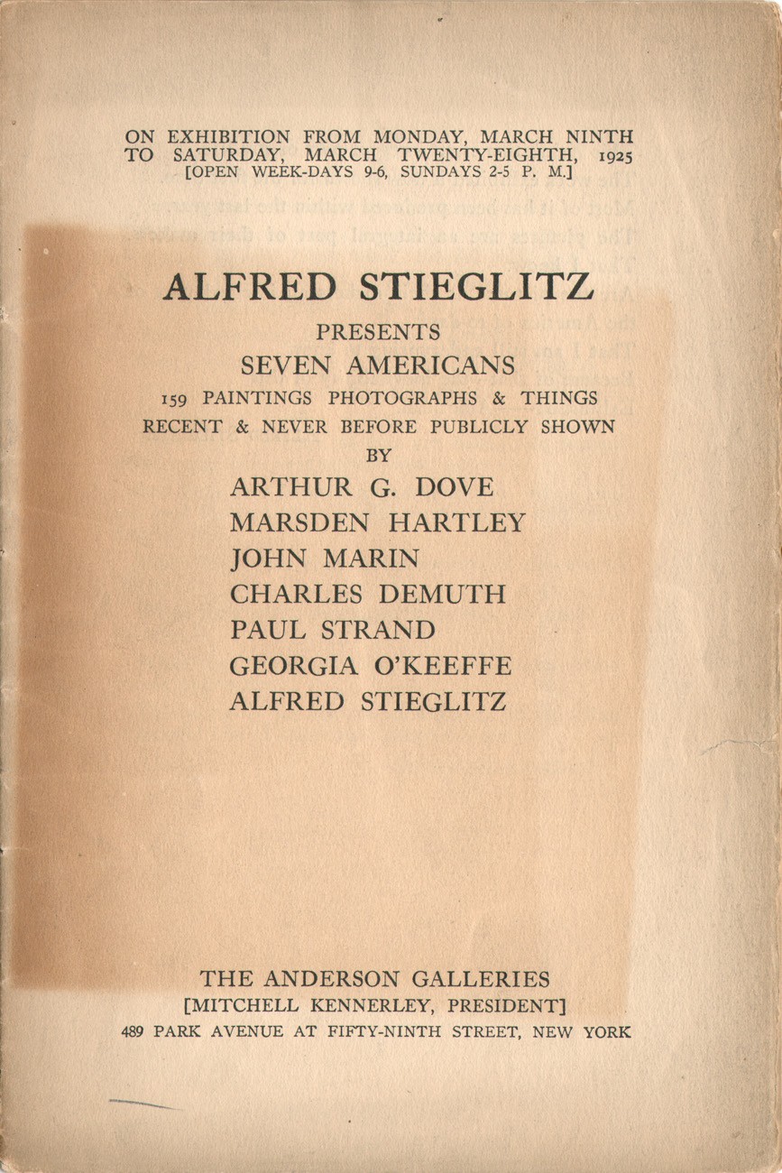 Alfred Stieglitz Presents Seven Americans Exhibition Catalogue