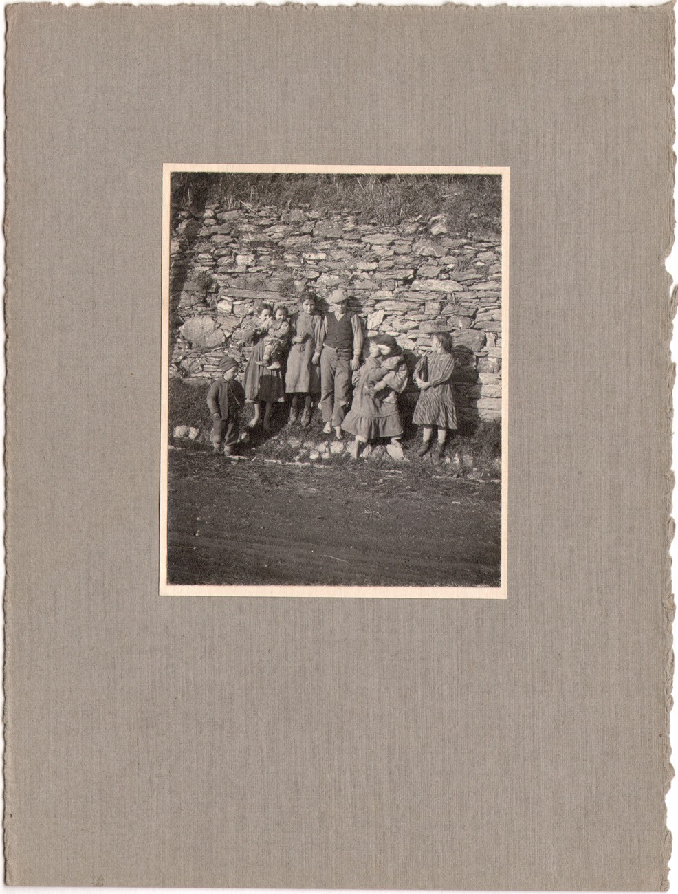 Italian Village Children Gathered for Portrait