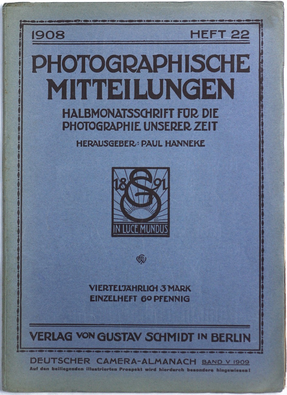 Journal Cover: Photographische Mitteilungen 1908