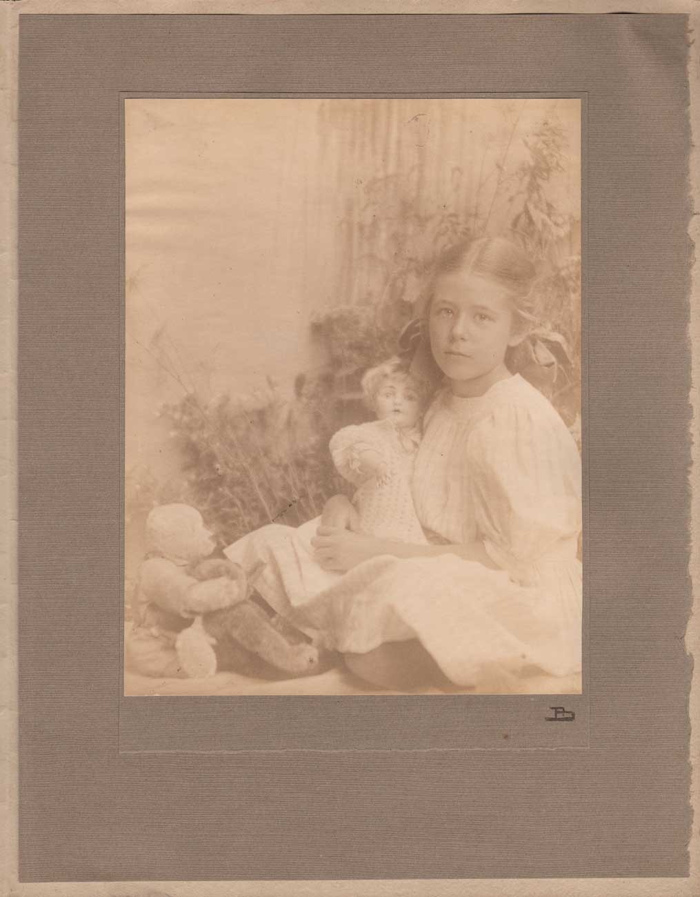 Girl with Doll & Teddy Bear