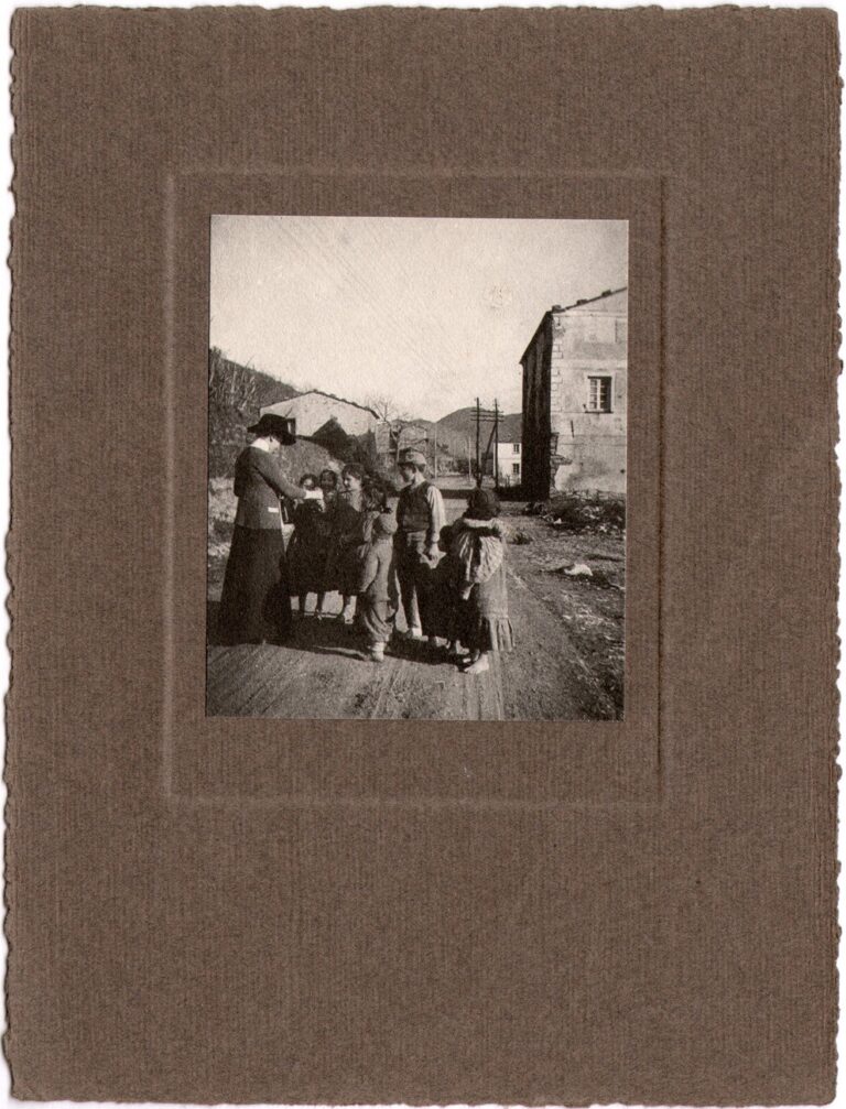 Woman Greets Italian Village Children