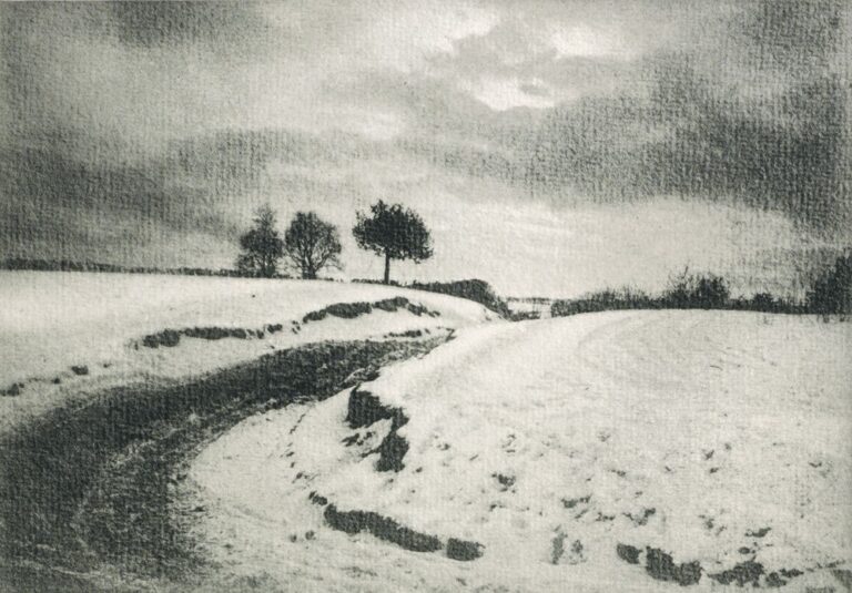 Une route de campagne en hiver