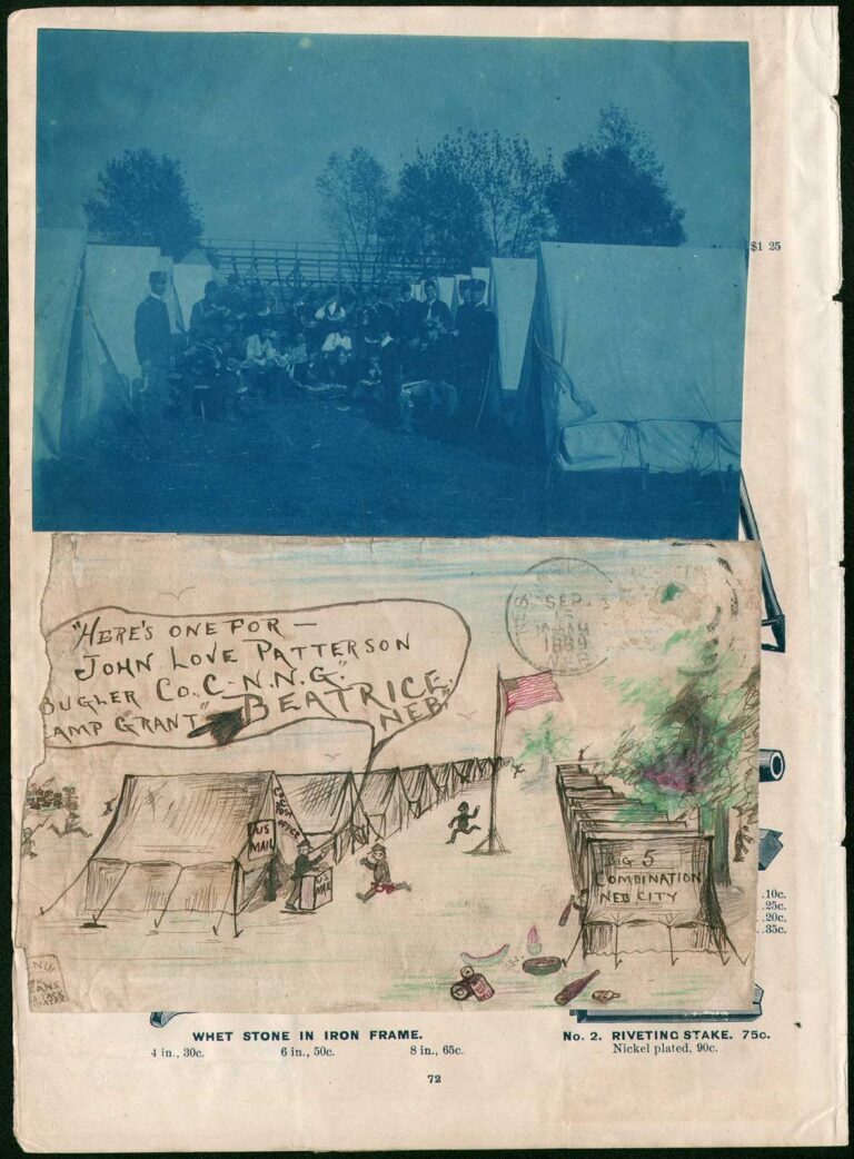 Nebraska National Guard Folk Art Envelope & Cyanotype