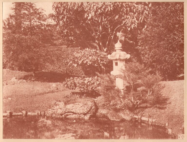 Japanese Tea Garden Pond with Kasuga Stone Lantern