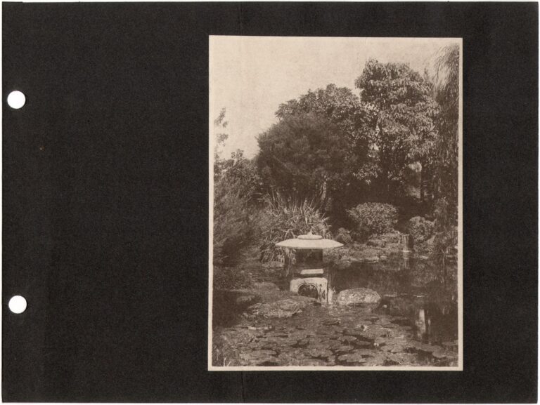 Japanese Tea Garden Pond with Stone Lantern
