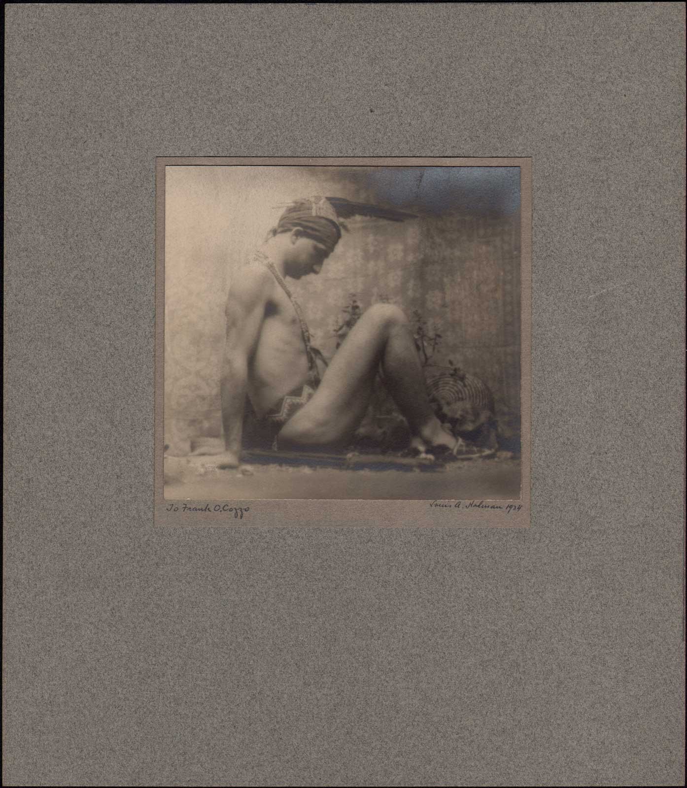 To Frank O. Cozzo: Male Nude Figure Study in Profile