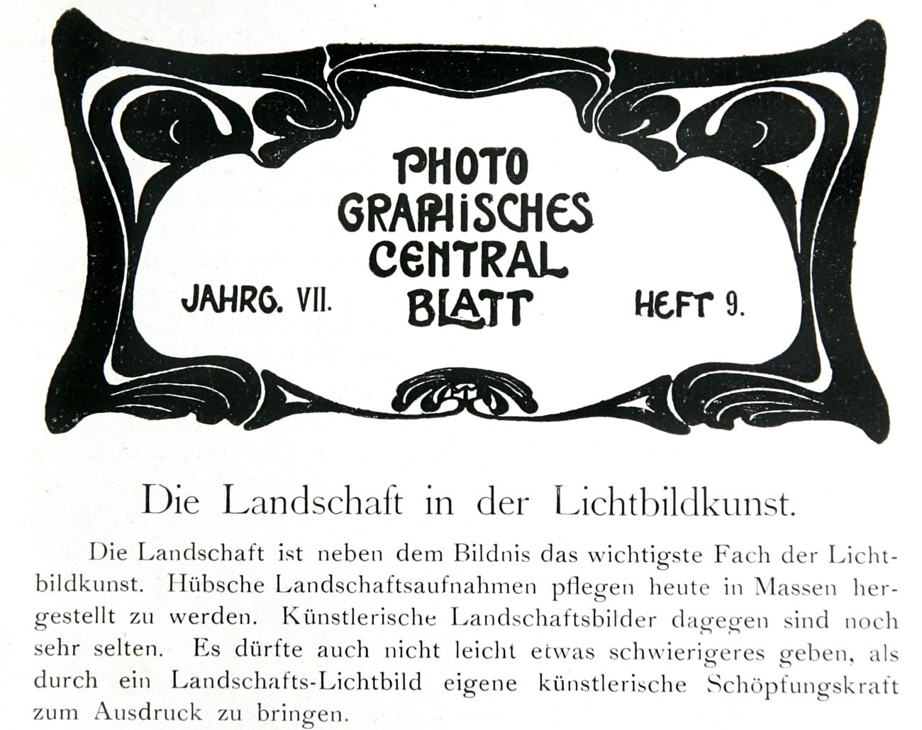 Artistic Landscape Photography: Photographisches Centralblatt, May 1901