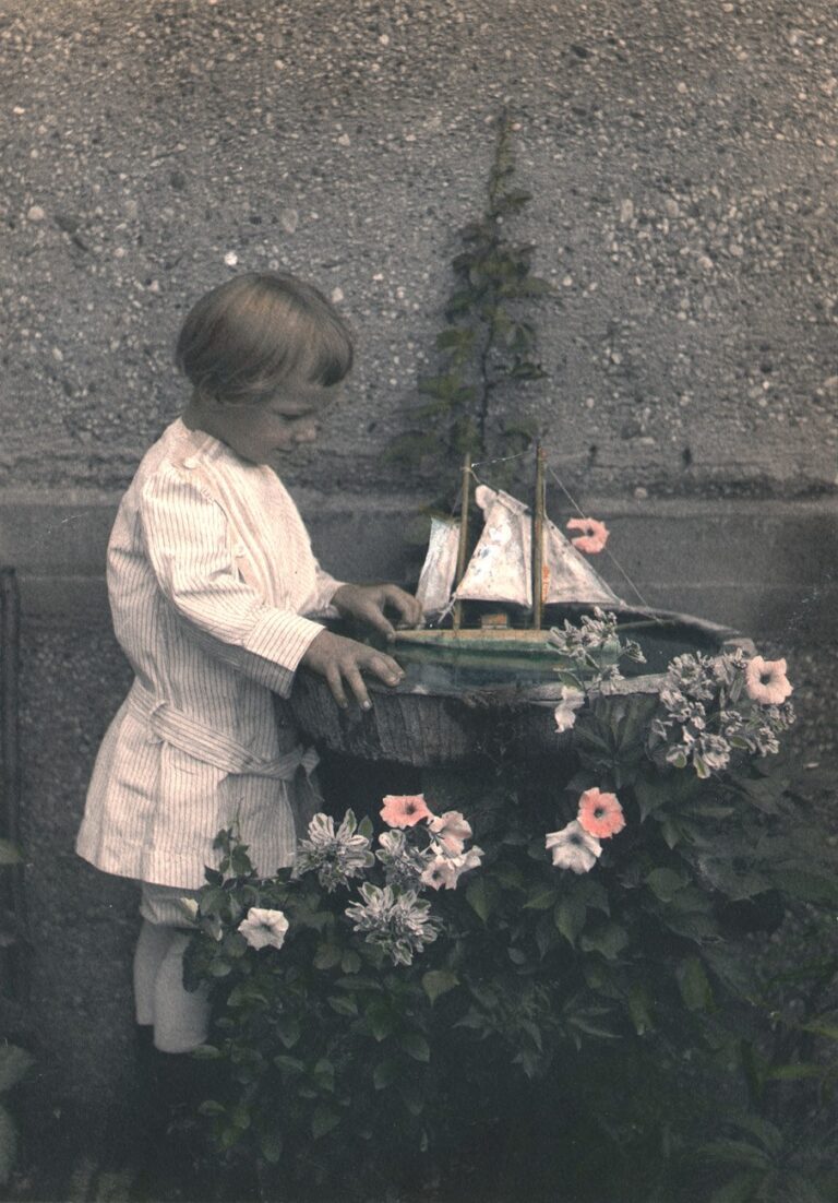 Toy Sailboat in Birdbath
