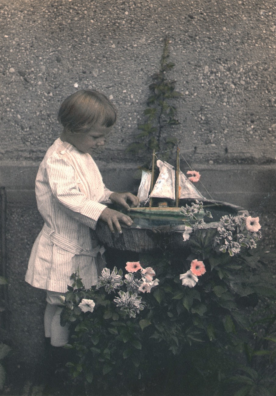 Toy Sailboat in Birdbath