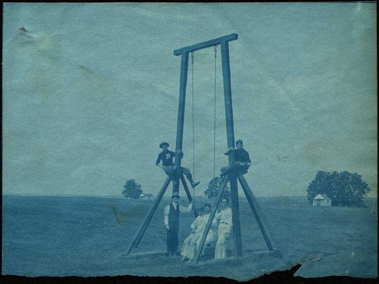 Portrait Grouping with Tall Wooden Swing