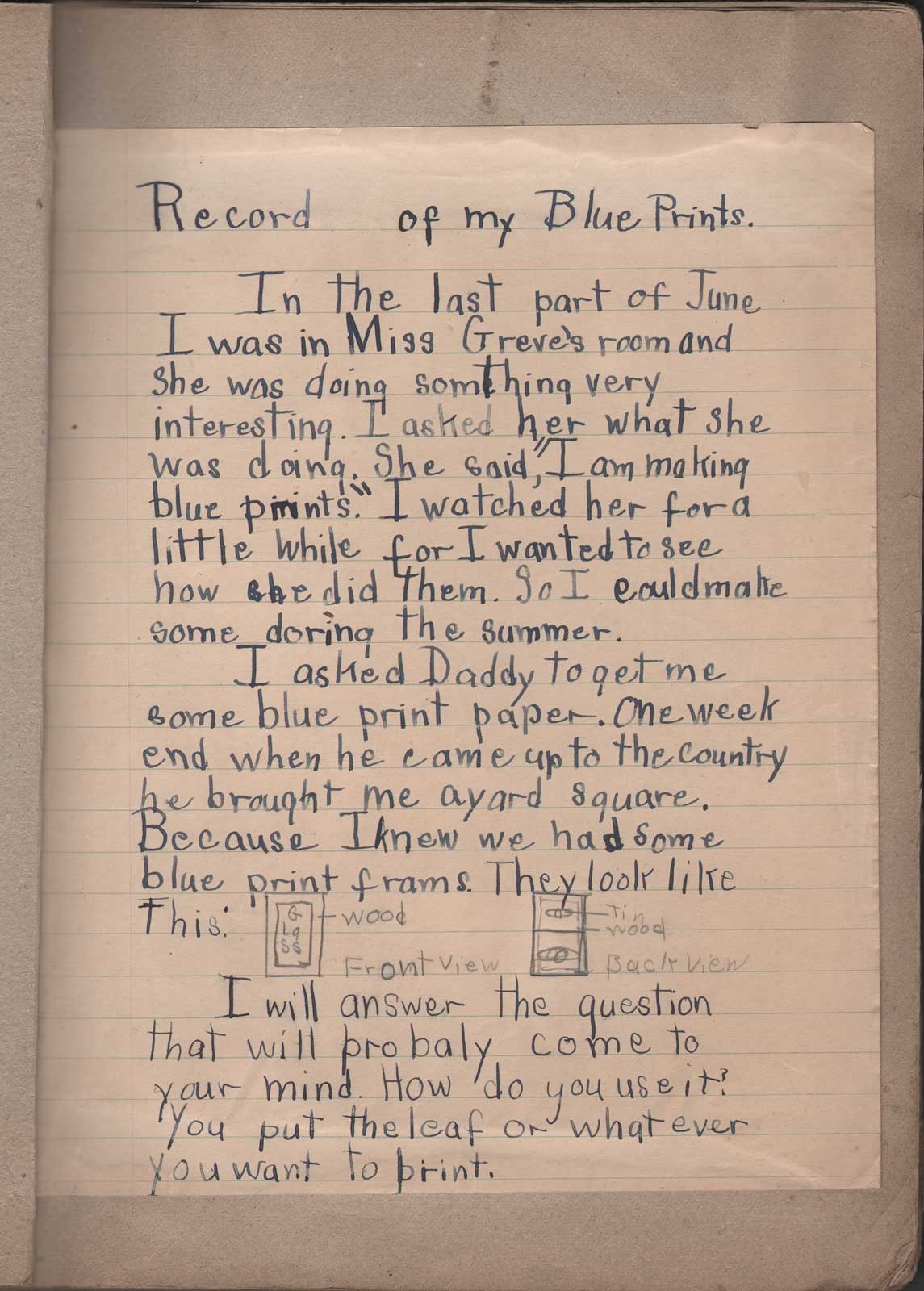 Record of my Blue Prints