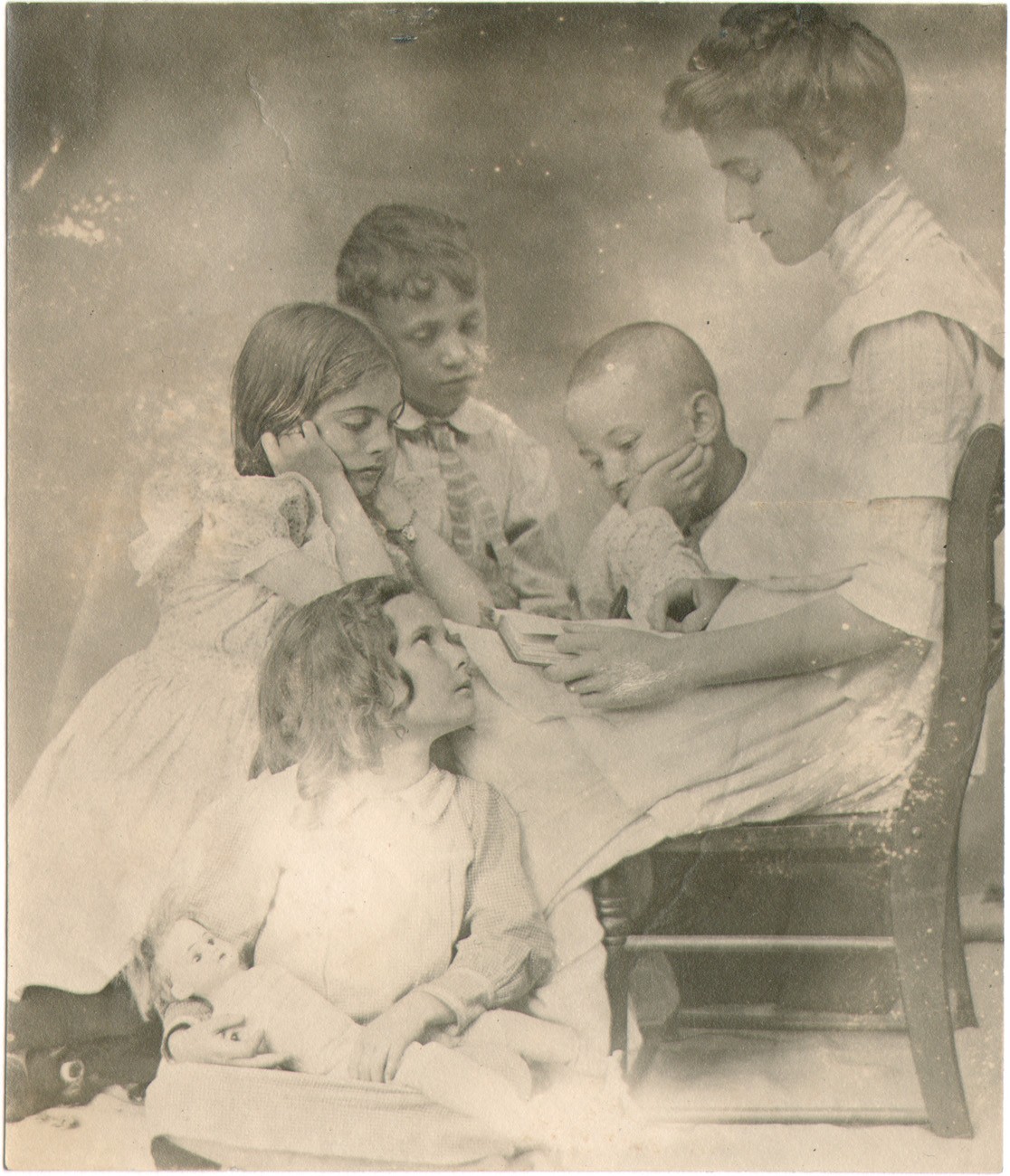 Untitled Study of Woman Reading to Children