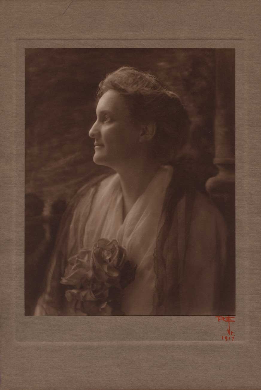 Woman in Profile with Flowers