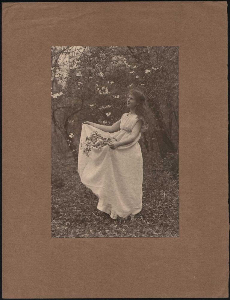 Curtis High School Girl Gathering Dogwood Boughs