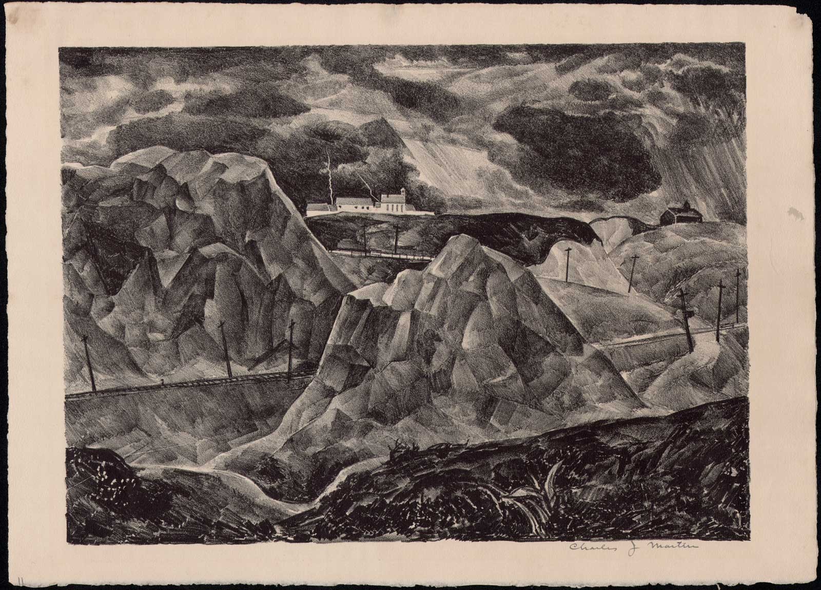 Storm Landscape with Railroad Tracks