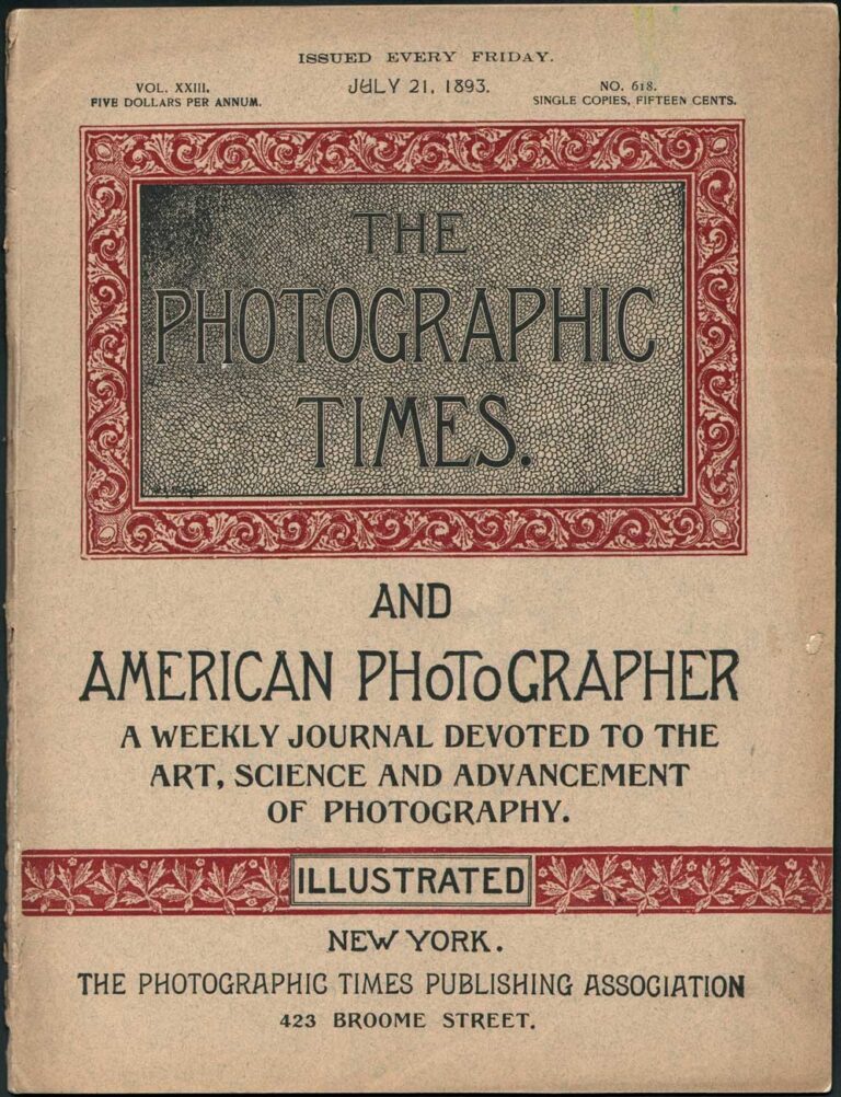 Cover: Weekly issue: The Photographic Times: 1890-1894