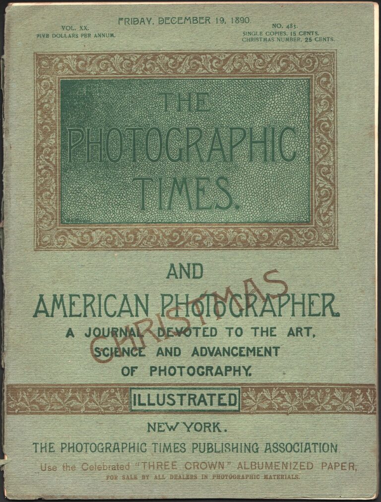 Cover: The Photographic Times: 1890