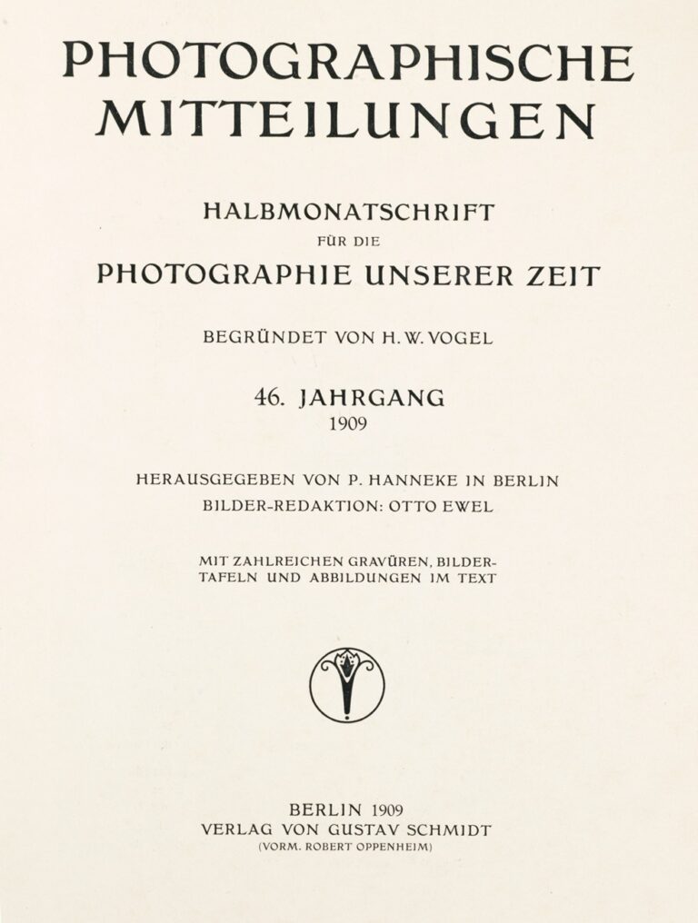 Title page:  Photographische Mitteilungen- 1909