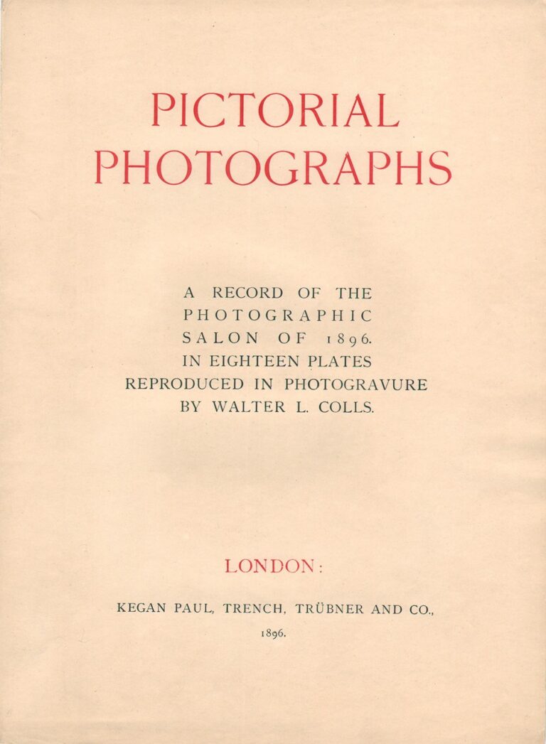 Title Page: Pictorial Photographs 1896