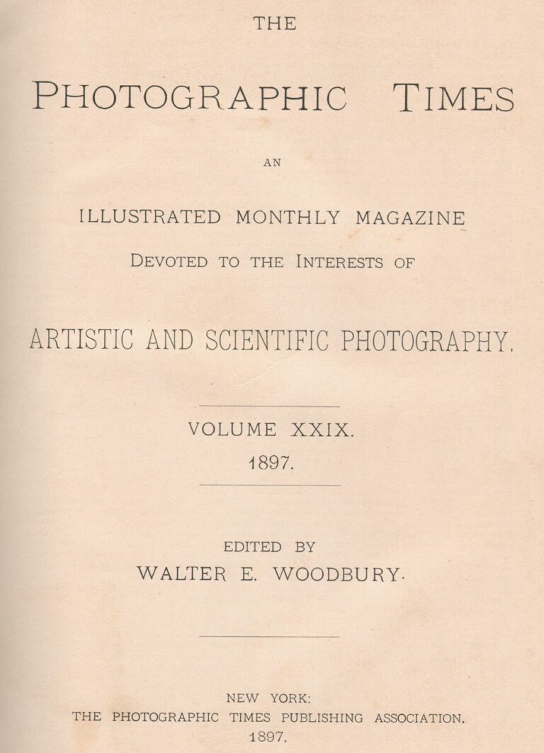 Title Page: The Photographic Times: 1897