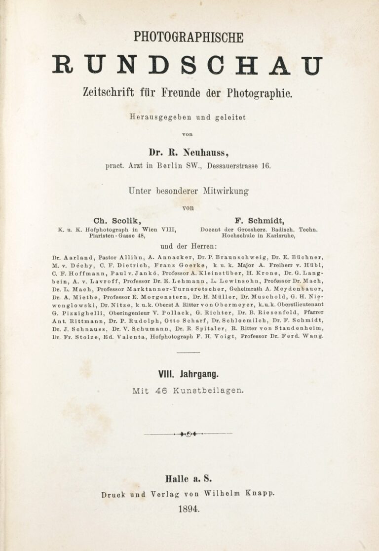 Title page:  Photographische Rundschau- 1894