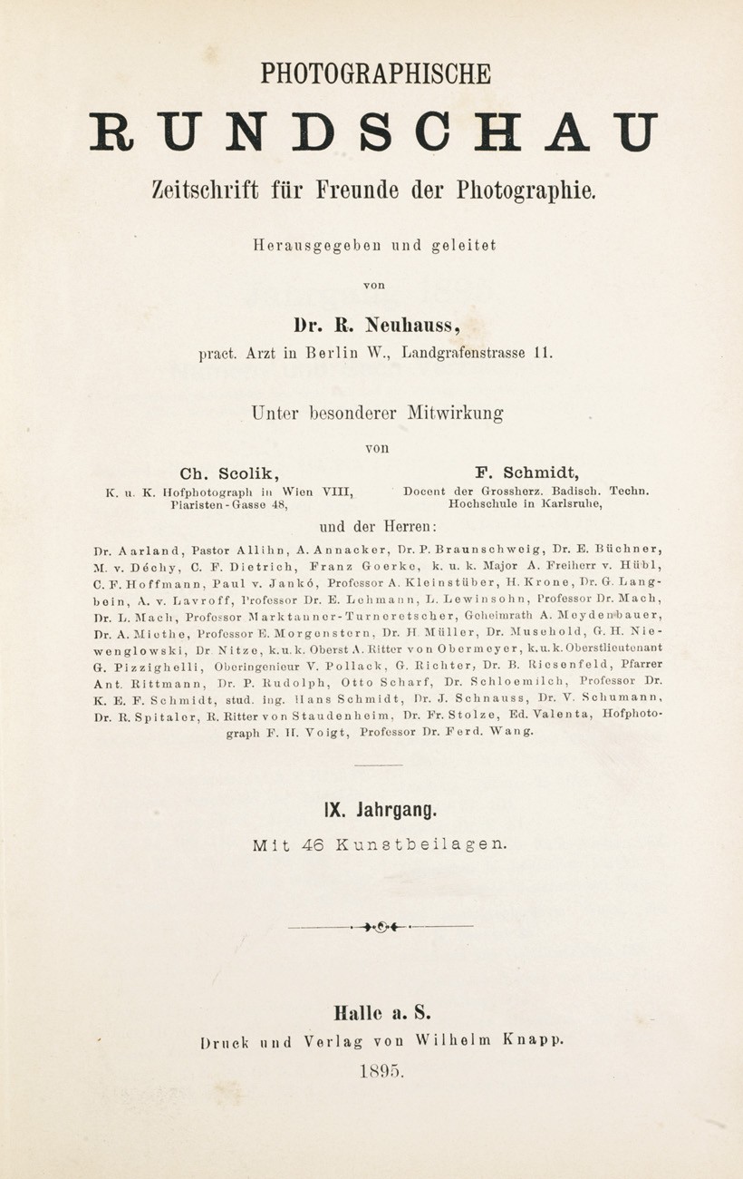 Title page:  Photographische Rundschau- 1895