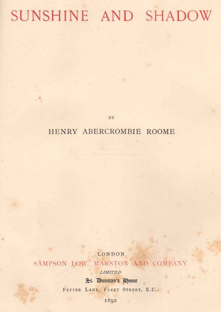 Title page: Sunshine and Shadow