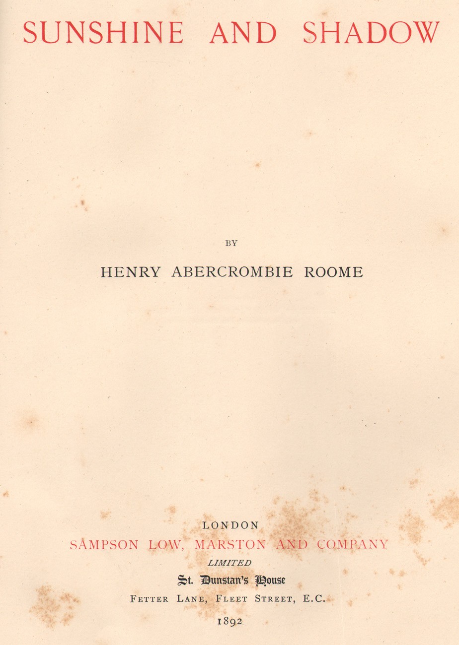 Title page: Sunshine and Shadow