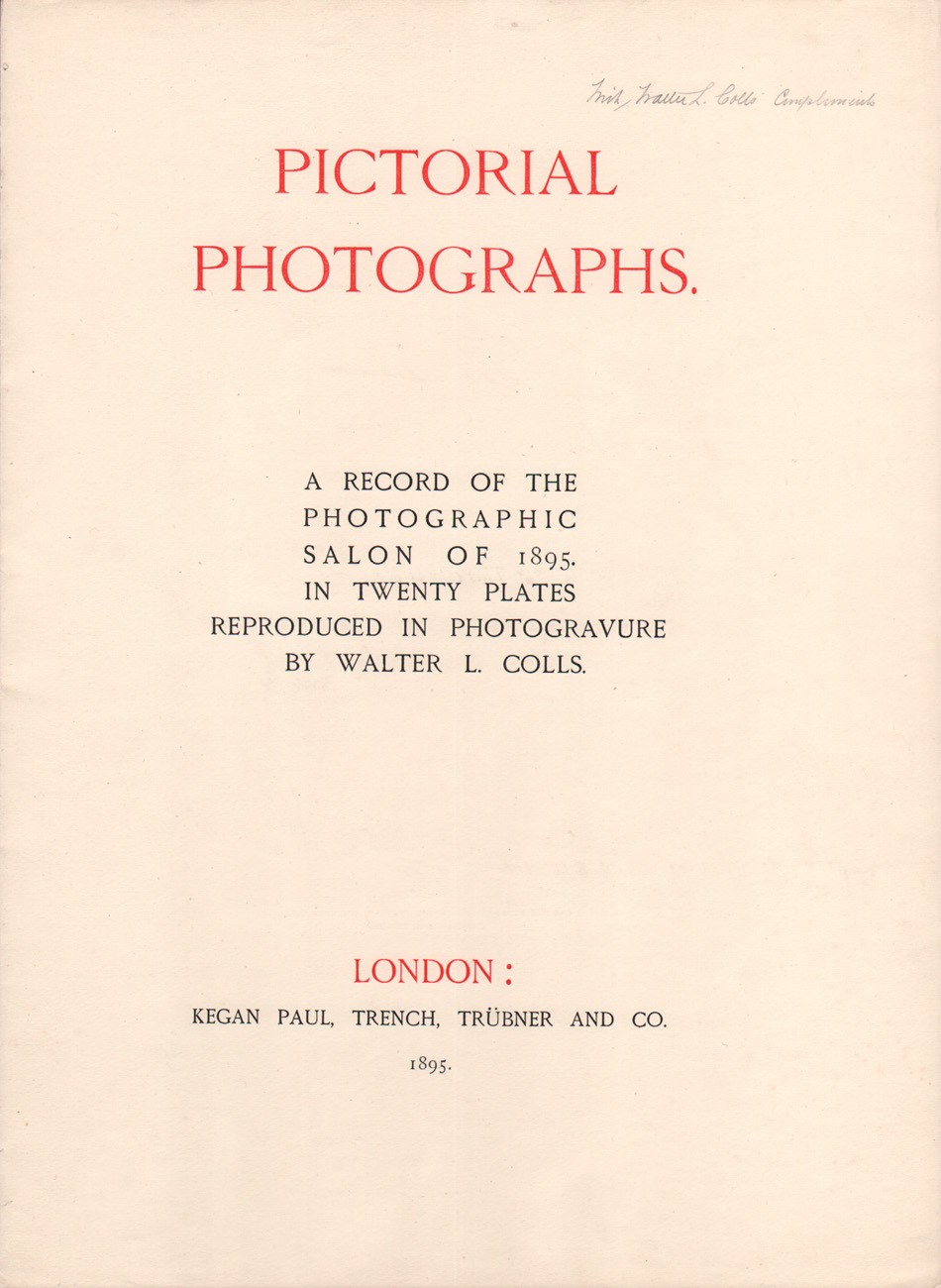 Title Page: Pictorial Photographs 1895