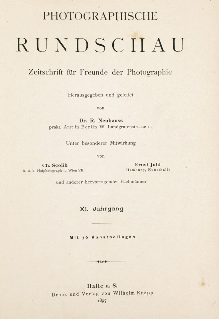 Title page:  Photographische Rundschau- 1897