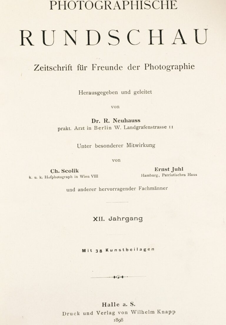 Title page:  Photographische Rundschau- 1898