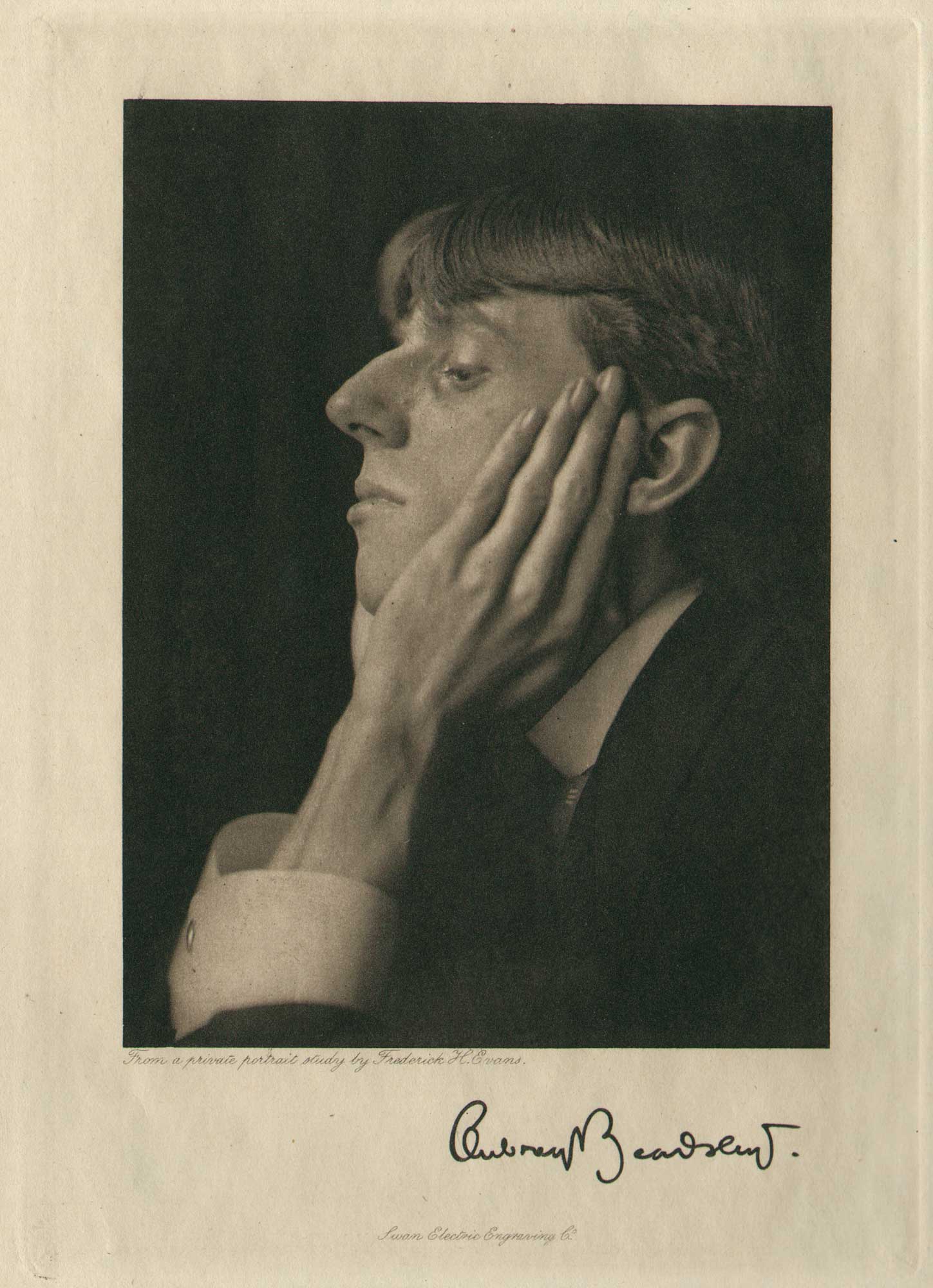 Aubrey Beardsley, Head Cradled by Hands