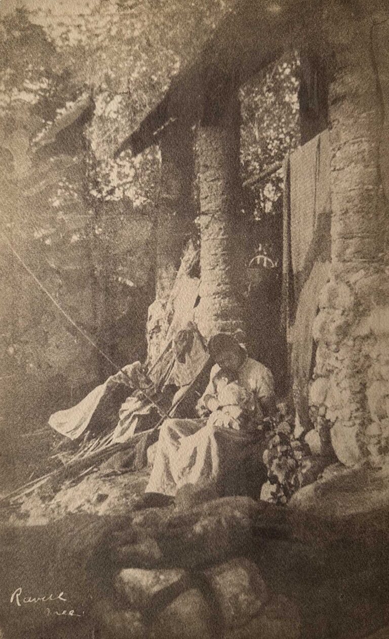 Mother with Child Outside Mexican Home